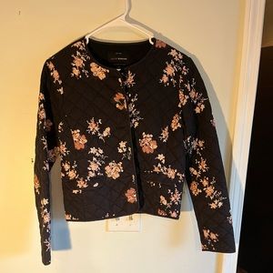 lucky brand quilted floral jacket